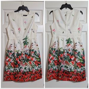 NWT White Floral wedding guest/formal party Dress